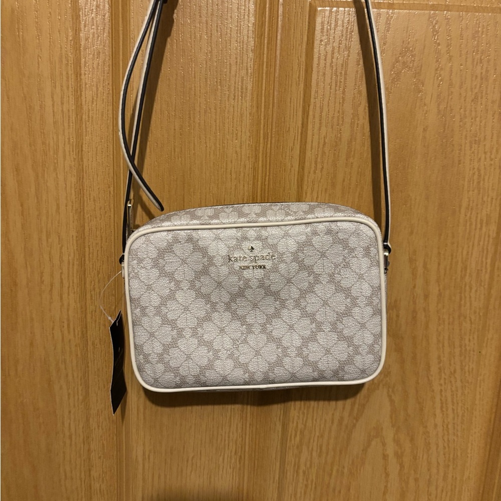 Kate Spade Cream and Gray Patterned Crossbody Bag